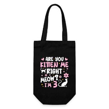 I'm 3 years old | Meow Gift 3 Year Anniversary Gift - Gift Bag for Bottles - black - Front
