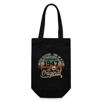 January 1947 I Birthdays born in January 1947 - Gift Bag for Bottles - black - Front