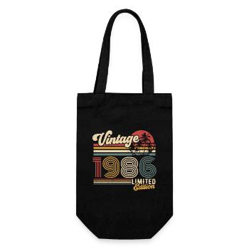 Vintage, 1986, Rétro, Vintage, Cadeau d’anniversaire - Sac à bouteille - noir - Devant