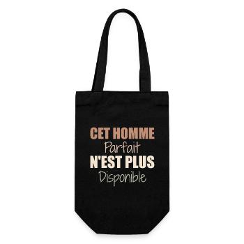 This perfect man is no longer available as a couple - Gift Bag for Bottles - black - Front
