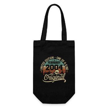 Né En Février 2004 Cadeau Millésime - Février 2004 - Sac à bouteille - noir - Devant