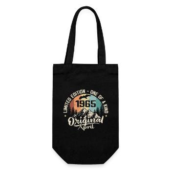 April 1965 Geburtstagsgeschenk April 1965 - Geschenkbeutel für Flaschen - Schwarz - Vorne