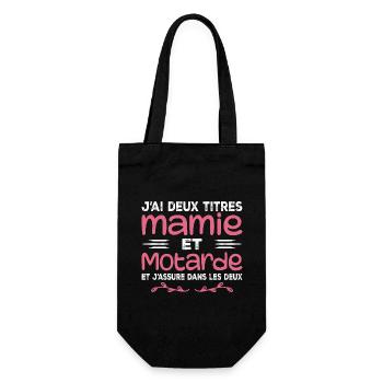 Two Granny and Biker Titles | Grandma | Motorcycle - Gift Bag for Bottles - black - Front
