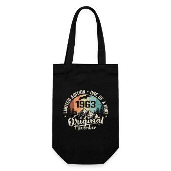 Original November 1963 Geburtstag November 1963 - Geschenkbeutel für Flaschen - Schwarz - Vorne