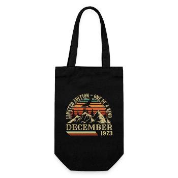 Jahrgang Dezember 1973, Genial seit Dezember 1973 - Geschenkbeutel für Flaschen - Schwarz - Vorne