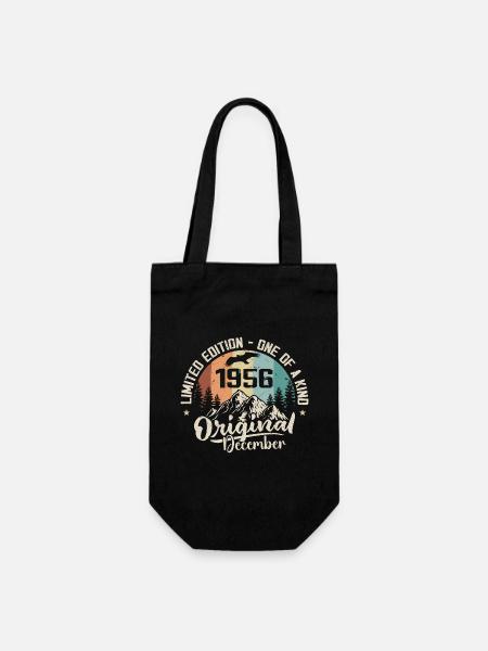 Dezember 1956 Geburtstag - Dezember 1956 Geschenk - Geschenkbeutel für Flaschen - Schwarz