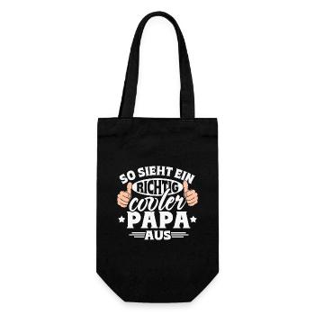 So sieht ein richtig cooler Papa aus - Geschenkbeutel für Flaschen - Schwarz - Vorne