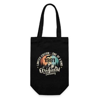 January 1981 Original 45 Year Anniversary Gift - Gift Bag for Bottles - black - Front
