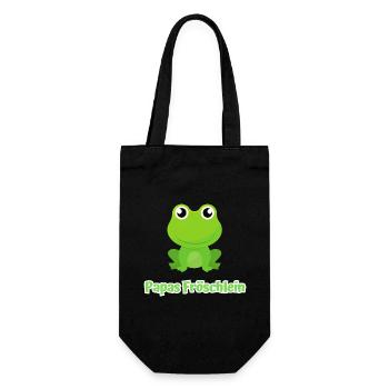 Papas Fröschlein kleiner Frosch Tochter Sohn - Geschenkbeutel für Flaschen - Schwarz - Vorne