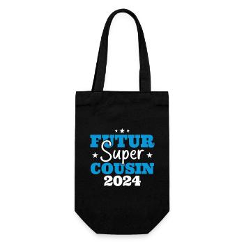 Futur super cousin 2024 cadeau humour anniversaire - Sac à bouteille - noir - Devant