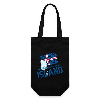 Island Polarfuchs Iceland - Geschenkbeutel für Flaschen - Schwarz - Vorne