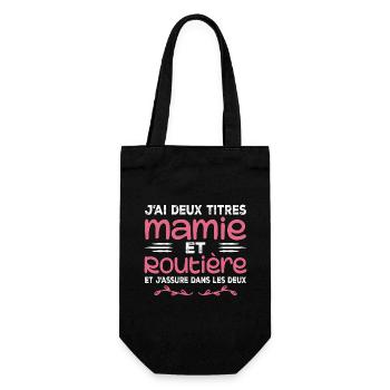 Deux Titres Mamie Routière Camionneuse Mémé Cadeau - Sac à bouteille - noir - Devant