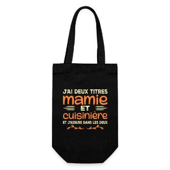 Zwei Titel Oma Köchin | Oma, Küche - Geschenkbeutel für Flaschen - Schwarz - Vorne