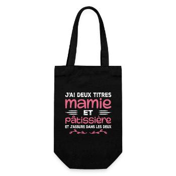 Oma und Konditor | Oma | Gebäck - Geschenkbeutel für Flaschen - Schwarz - Vorne