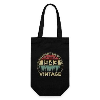 September 1943 Vintage Birthday Gift 1943 - Gift Bag for Bottles - black - Front