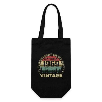 September 1969 Vintage Birthday Gift 1969 - Gift Bag for Bottles - black - Front