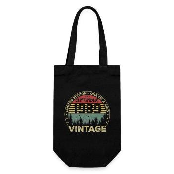 September 1989 Vintage Birthday Gift 1989 - Gift Bag for Bottles - black - Front