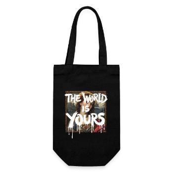 THE WORLD IS YOURS x ANTIKES GEMÄLDE - Geschenkbeutel für Flaschen - Schwarz - Vorne