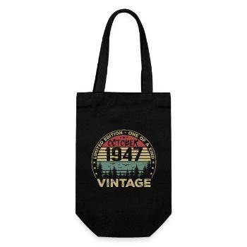 Vintage Anniversary Made in October 1947 - Gift Bag for Bottles - black - Front
