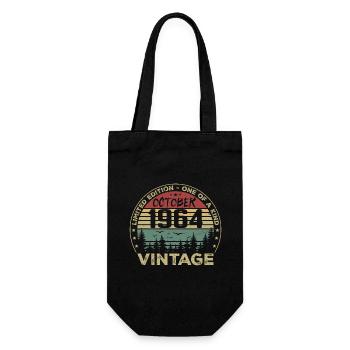 Vintage Anniversary Made in October 1964 - Gift Bag for Bottles - black - Front