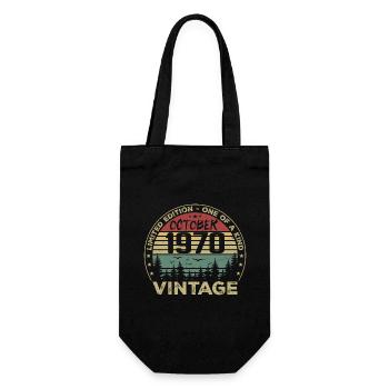 Anniversaire Millésime Fabriqué en Octobre 1970 - Sac à bouteille - noir - Devant