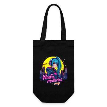 WAIFU MATERIAL ONLY - VAPORWAVE GAMERGIRL - Geschenkbeutel für Flaschen - Schwarz - Vorne