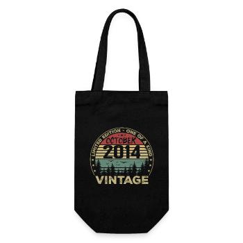 Vintage Anniversary Made in October 2014 - Gift Bag for Bottles - black - Front