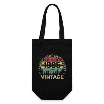 Vintage Anniversary Made in October 1985 - Gift Bag for Bottles - black - Front