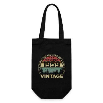 November 1959 Vintage Geschenk - Geboren im November 1959 - Geschenkbeutel für Flaschen - Schwarz - Vorne