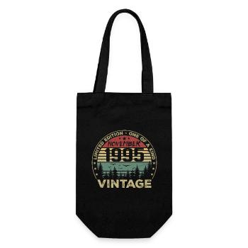 November 1995 Vintage Gift - Born November 1995 - Gift Bag for Bottles - black - Front