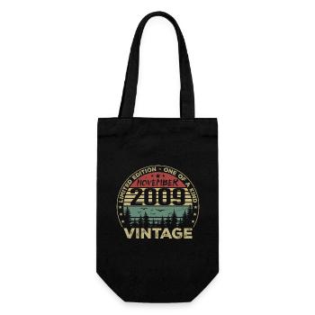 Novembre 2009 Cadeau Vintage - Né en Novembre 2009 - Sac à bouteille - noir - Devant