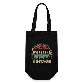 Novembre 2008 Cadeau Vintage - Né en Novembre 2008 - Sac à bouteille - noir - Devant