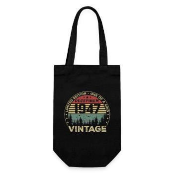 Cadeau D'anniversaire Décembre 1947 Vintage Rétro - Sac à bouteille - noir - Devant
