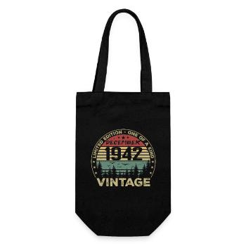 Vintage Retro Dezember 1942 Geburtstagsgeschenk - Geschenkbeutel für Flaschen - Schwarz - Vorne