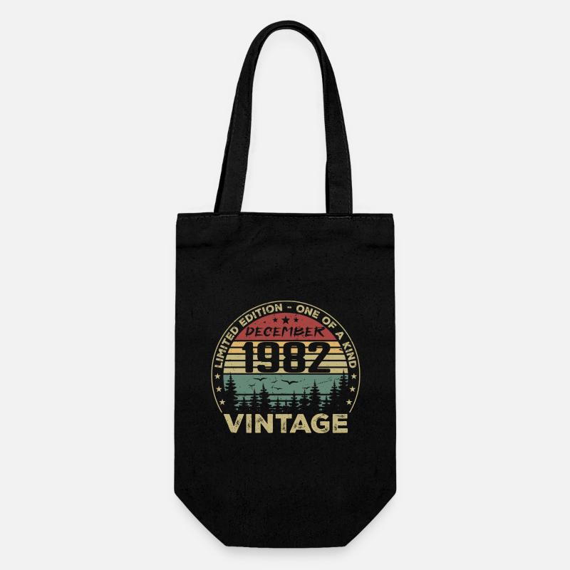 Vintage Retro Dezember 1982 Geburtstagsgeschenk - Geschenkbeutel für Flaschen - Schwarz