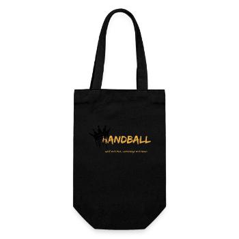 Handball: Wirf mit Mut, verteidige mit Herz! - Geschenkbeutel für Flaschen - Schwarz - Vorne