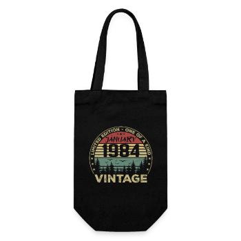 Vintage Janvier 1984 Anniversaire Janvier 1984 - Sac à bouteille - noir - Devant