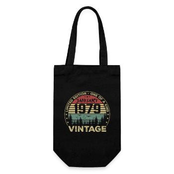 Jahrgang Januar 1979 Geburtstag Januar 1979 - Geschenkbeutel für Flaschen - Schwarz - Vorne