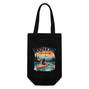 Kayaking Canoeing Kayak Mountain with Lake - Gift Bag for Bottles - black - Front