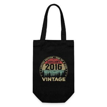 Vintage Janvier 2016 Anniversaire Janvier 2016 - Sac à bouteille - noir - Devant