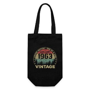 Vintage January 1963 Birthday January 1963 - Gift Bag for Bottles - black - Front