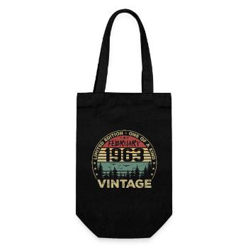 Cadeau Vintage Février 1963 Rétro Février 1963 - Sac à bouteille - noir - Devant