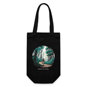 Hiking is My Therapy – Nature & Forest - Gift Bag for Bottles - black - Front