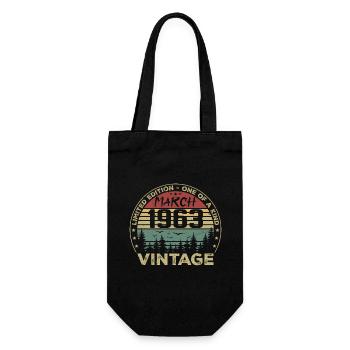 March 1963 - Best Birthday Gift March 1963 - Gift Bag for Bottles - black - Front