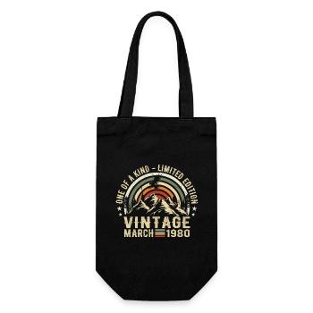 Born in March 1980 - Born in March 1980 - Gift Bag for Bottles - black - Front