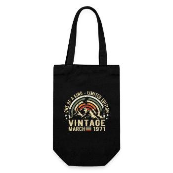 Born in March 1971 - Born in March 1971 - Gift Bag for Bottles - black - Front
