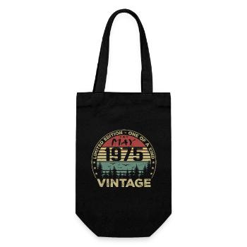 May 1975 May 1975, Vintage May 1975 May 1975 - Gift Bag for Bottles - black - Front