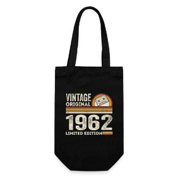 Vintage 1962 Cassette 1962 - 63rd Anniversary 1962 - Gift Bag for Bottles - black - Front