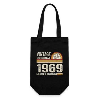 Vintage 1969 Cassette 1969 - 56th Anniversary 1969 - Gift Bag for Bottles - black - Front