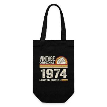 Vintage 1974 Cassette 1974 - 51st Anniversary 1974 - Gift Bag for Bottles - black - Front